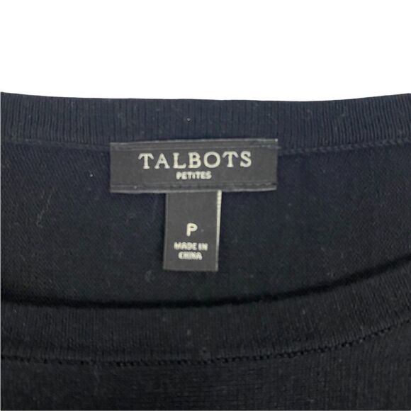 Talbots Batwing Black Top size Petite P - Picture 3 of 5